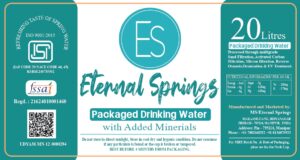 Eternal Springs 20 Litres packaged drinking Water at Jiribam Makamluang, Bidyanagar